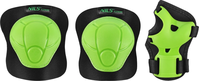Set of protective gear for inline skates and skateboard NILS Extreme H210 green – M
