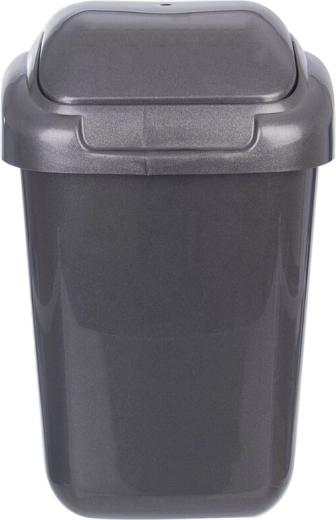 Antracitni koš za smeti s preklopnim pokrovom 15 l