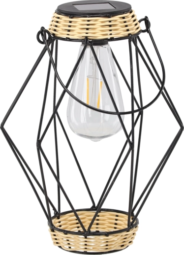 Sončna kovinska lanterna črna 22 cm z LED