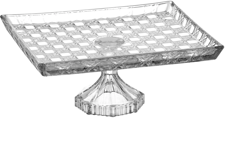 Steklen pravokotni servirni podstavek 24,5 × 21 × 10 cm