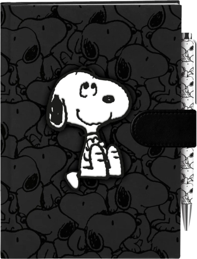 Beležnica Peanuts z žametnim ovitkom in kemičnim svinčnikom