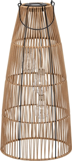 Solarni vrtni lampijon iz ratana 55 cm, rjav