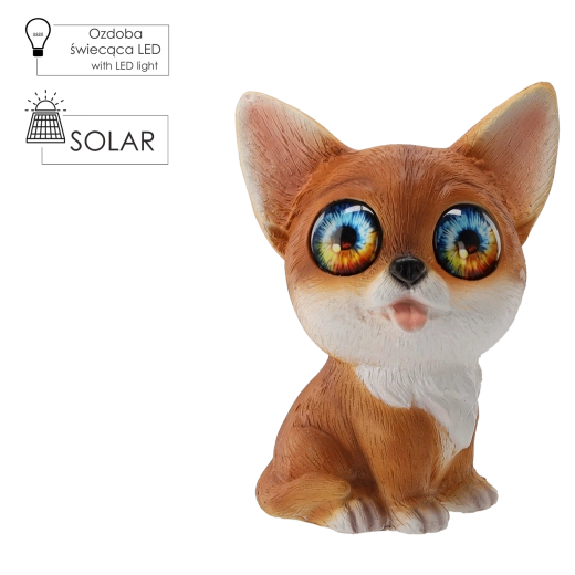 Vrtna figurica mačke s solarnim LED osvetlitvijo 20,5 × 21 × 28,5 cm