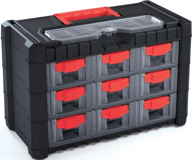 Plastična omarica za orodje CARGO 9+1, 400 × 200 × 260 mm