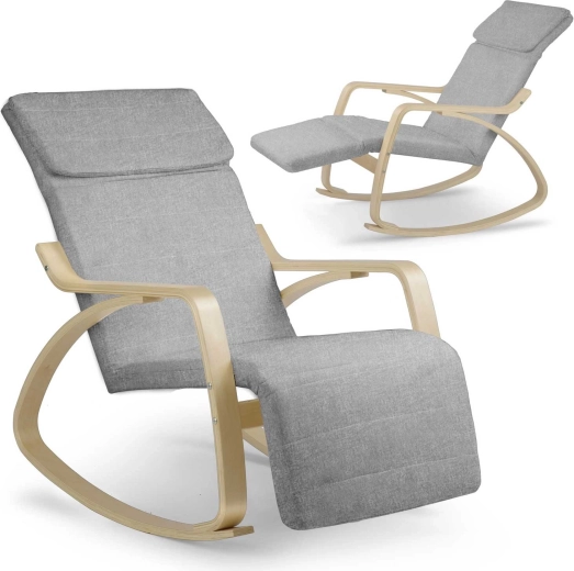 Suzi rocking relaxation armchair, light grey
