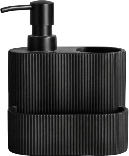 Stylish black design with a ribbed surface