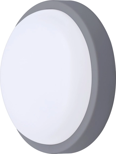 Solight okrogla LED zunanja stropna in stenska svetilka 20 W 1500 lm 4000 K IP54 20 cm siva