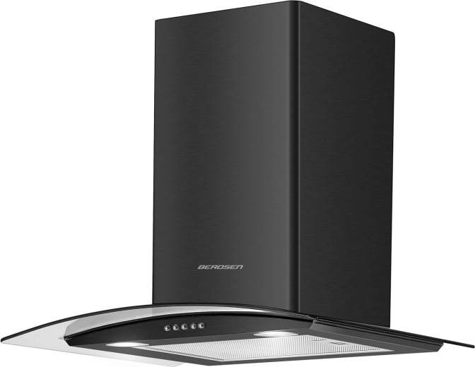 Eleganten steklen dizajn in nerjaveče jeklo v črni izvedbi