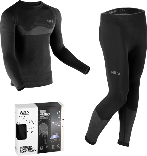 Moško brezšivno termo perilo NILS Magnus, črno