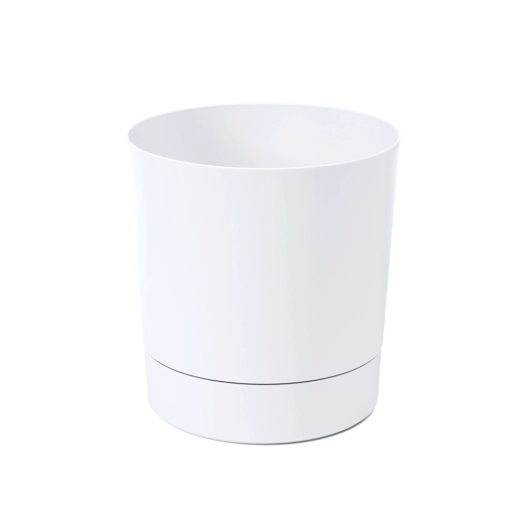 Cveto lonček z podstavljem Aura 20 cm bel