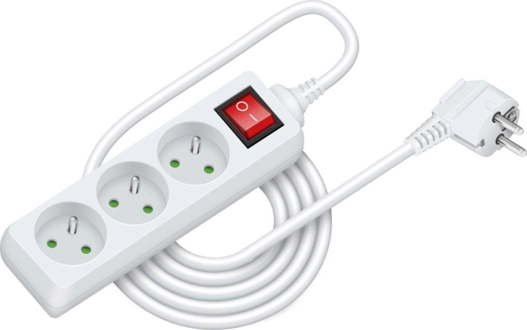 Retlux Extension Lead with Switch, 3 Sockets, 3 m