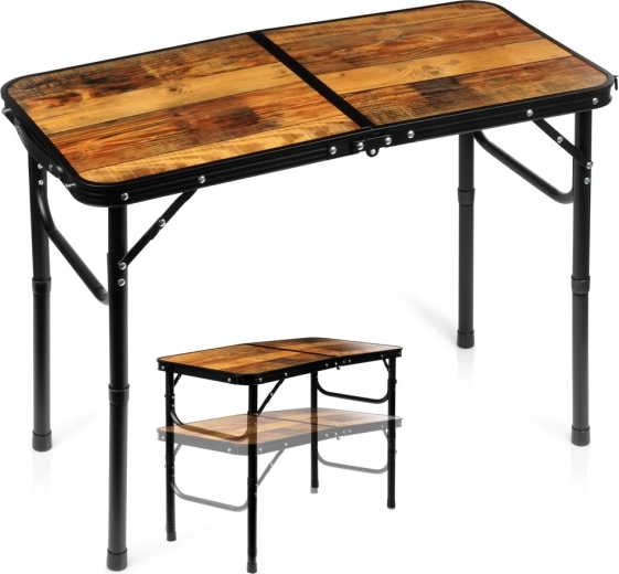 Vilde zložljiva turistična/kamping miza 2v1 z nastavljivo višino 80 × 40 cm
