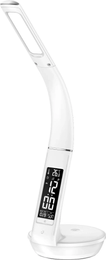 RETLUX LED desk lamp with Qi charging, display and ambient lighting, white