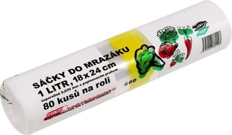 Vrečke za zamrzovanje z opisnim trakom 1 l, ekstra močne (80 kos)