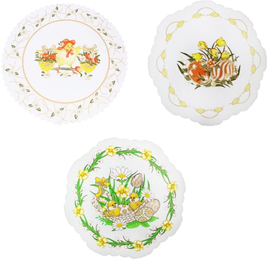 Velikonočni dekorativni prtiček 18 cm – krem