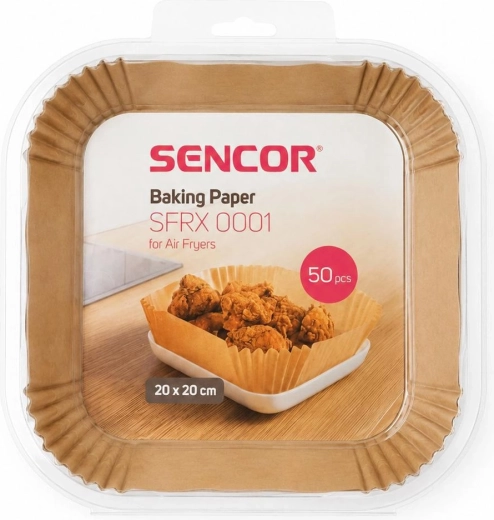 Sencor baking paper liners for air fryers 20 × 20 cm, 50 pcs