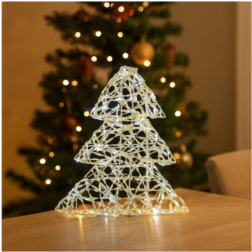 Božično LED drevesce 30 cm z mavričnim učinkom na baterije