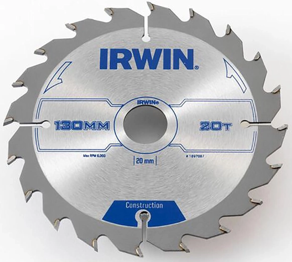 List krožne žage IRWIN 130 mm, 20/16 mm, 20 zob, tanek rez