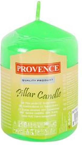 Valjasta parafinska sveča zelena 8 × 5 cm