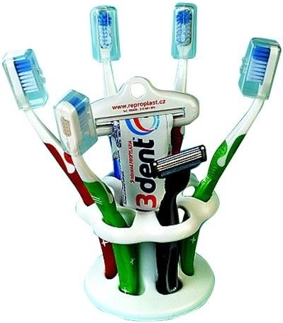 Plastično stojalo za zobne ščetke za 6 ščetk, premer 10,5 cm