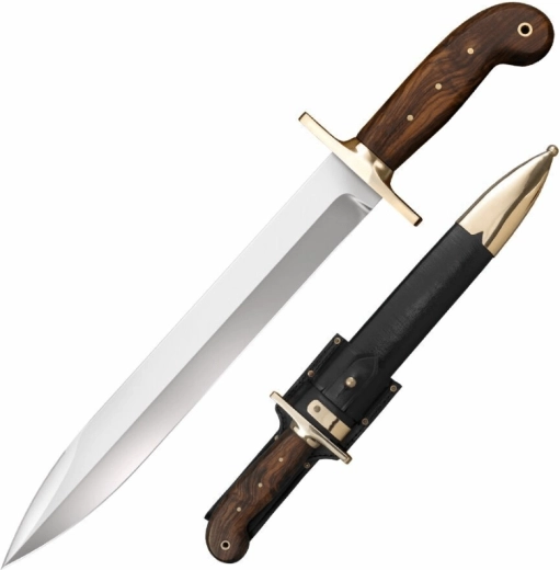 Cold Steel 1849 Rifleman’s Knife zbirateljski nož iz rožnatega lesa z usnjenim nožnicam 30,5 cm