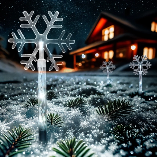 Winter decoration with cool white LEDs
