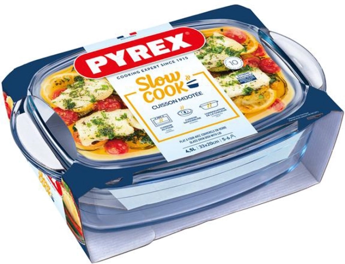 Steklena peka posoda s pokrovom PYREX 4,5 l