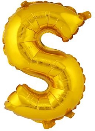 Foliasti balon črka S 30 cm zlata TORO