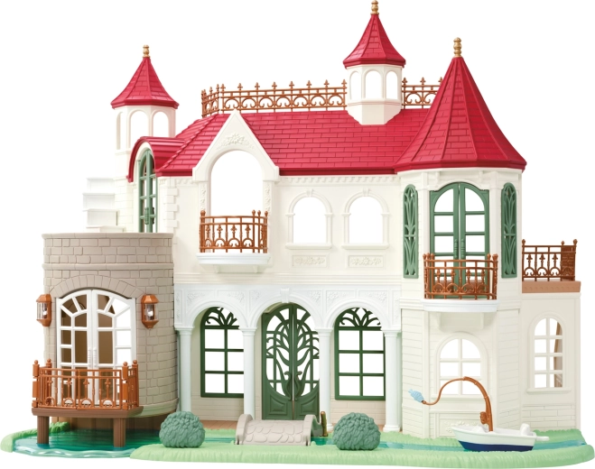 Sylvanian Families vila z rdečo streho ob reki
