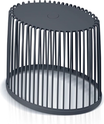 Univerzalna ovalna košara z bambusovim pokrovom 44 cm, antracit