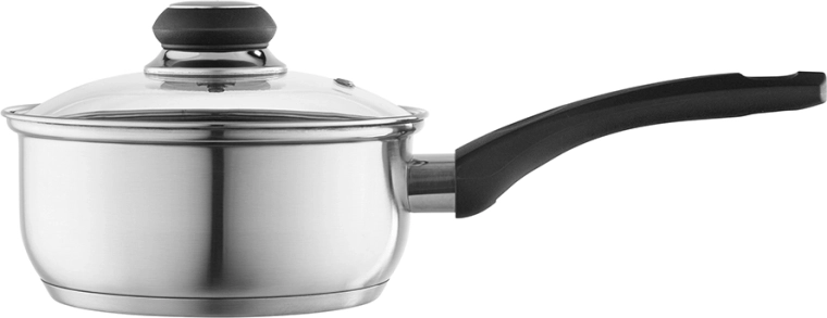 Altom Design Emilio nerjaveči kozica 1,2 l 16 cm s steklenim pokrovom