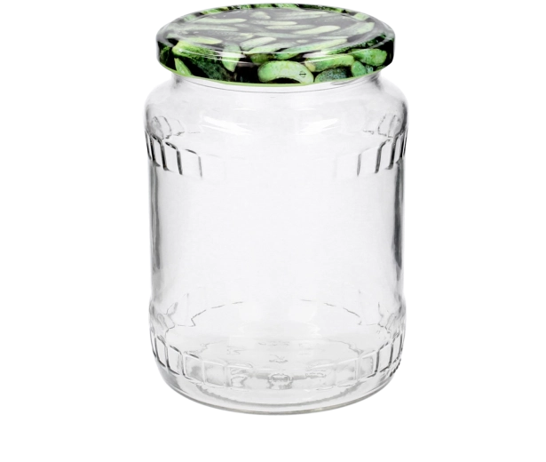 Steklen kozarec za vlaganje 720 ml s kovinskim pokrovčkom 82 mm