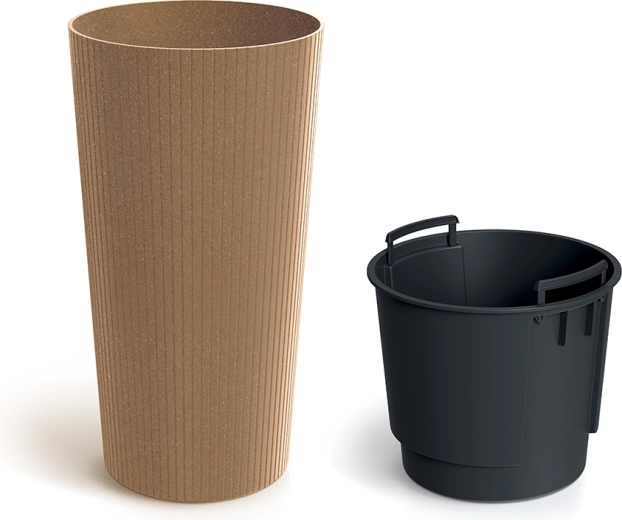 Cvetlični lonec Lamia Slim Eco Wood 30 cm naturo