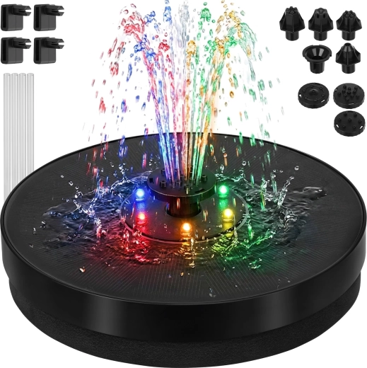 Solarna plavajoča vrtna fontana z RGB-LED-osvetlitvijo Gardlov