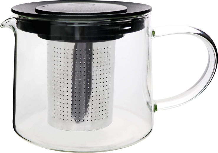 Steklena čajna konvica 0,6 l s sitkom in pokrovom Kitchisimo