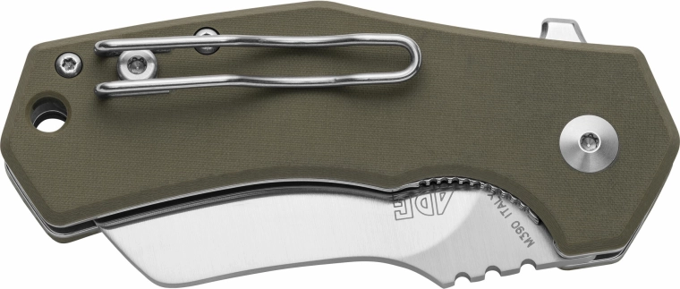 Green G10 handle with clip