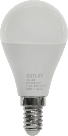 RETLUX LED mini globe bulb E14 6 W daylight white
