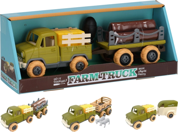 Farm Truck with Trailer 26 cm, plastic, assorted types