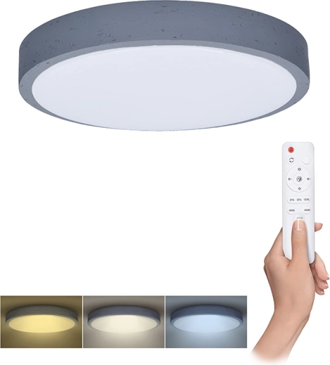 Solight LED stropna/stenska svetilka Grey z daljinskim upravljanjem 48 W 38 cm z možnostjo zatemnjevanja