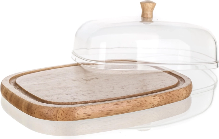 Naravni lesen pladenj z varnim kanalom