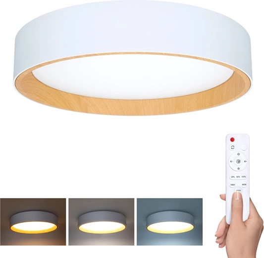 Solight LED stropna in stenska svetilka Larios white z daljinskim upravljalnikom, 48 W, 39 cm