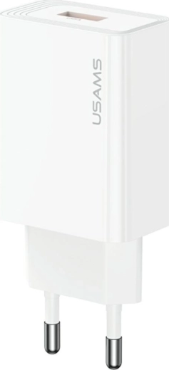 Usams T69 omrežni polnilnik 18 W USB-A bel