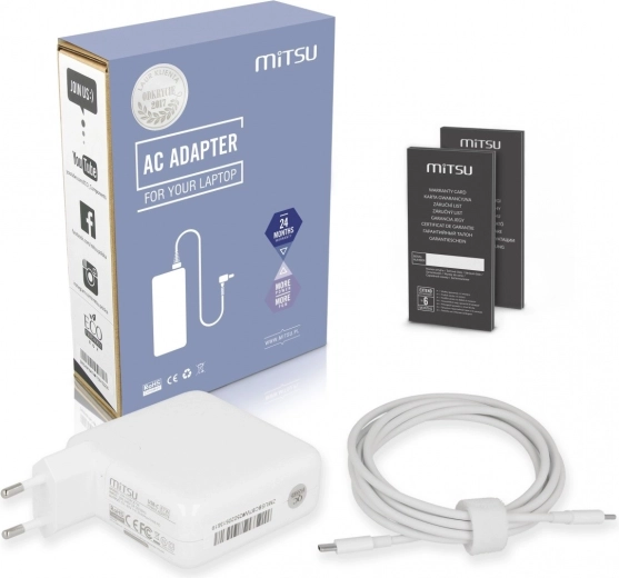 Mitsu USB-C napajalni adapter za prenosnik 87 W s Power Delivery