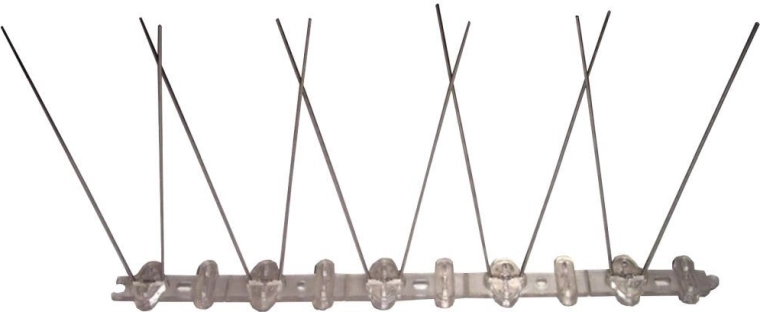 Zaščitni bodičasti trakovi proti golobom, 25 × 11 cm, plast in nerjaveče jeklo, 10 bodic