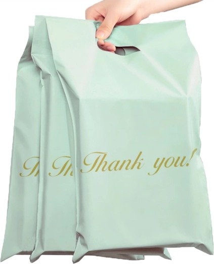 Metine kurirske kuverte z ročajem 500 × 600 + 70 mm, 50 kos – Thank you