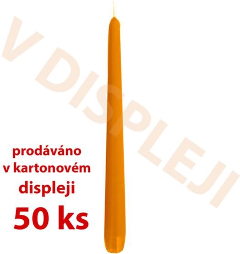 Stožčaste parafinske sveče oranžne 18,5 × 2,3 cm (50 kos)