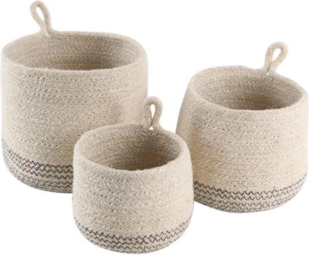 Viseči koš iz morske trave TORO, komplet 3 kos