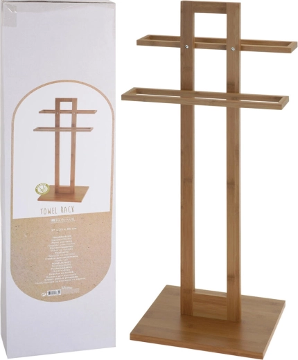 Bambusovo samostoječe stojalo za brisače 37 × 25 × 85 cm