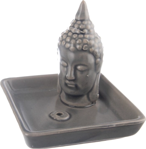 Keramično stojalo za dišeče palčke Buddha, sivo