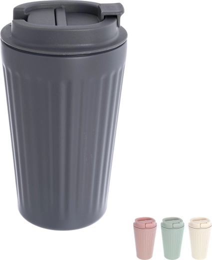 Termo potovalna skodelica 500 ml s pokrovom (nerjavno jeklo/plastika), barvni miks